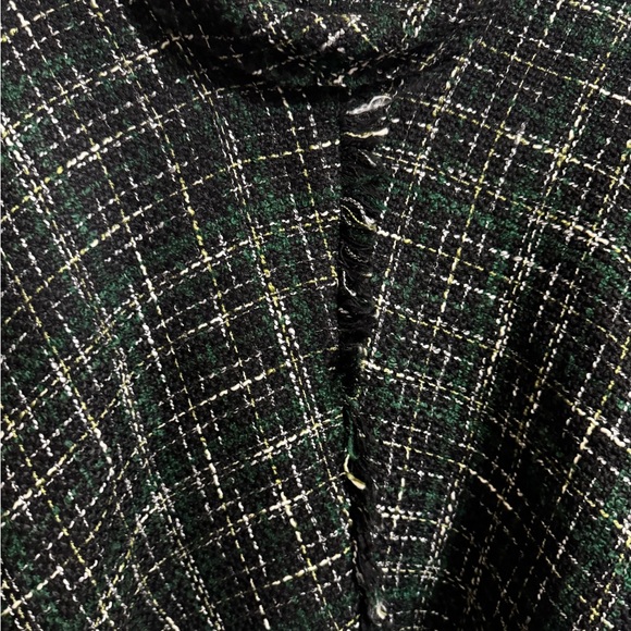 Zara Women's  Green and Black Tweed Pullover Top - Picture 5 of 12